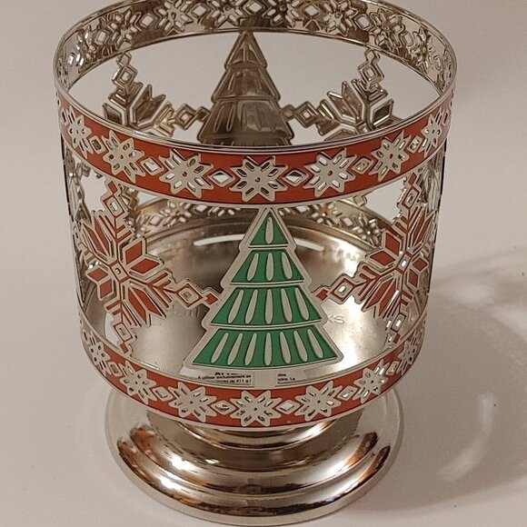 Bath & Body Works Christmas Tree Snowflake Candle Evergreen Fair Isle Pedestal - Picture 1 of 8